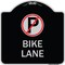 Signmission No Parking Symbol Bike Lane Heavy-Gauge Aluminum Architectural Sign, 18" x 18", BS-1818-23817 A-DES-BS-1818-23817 - alternate 1